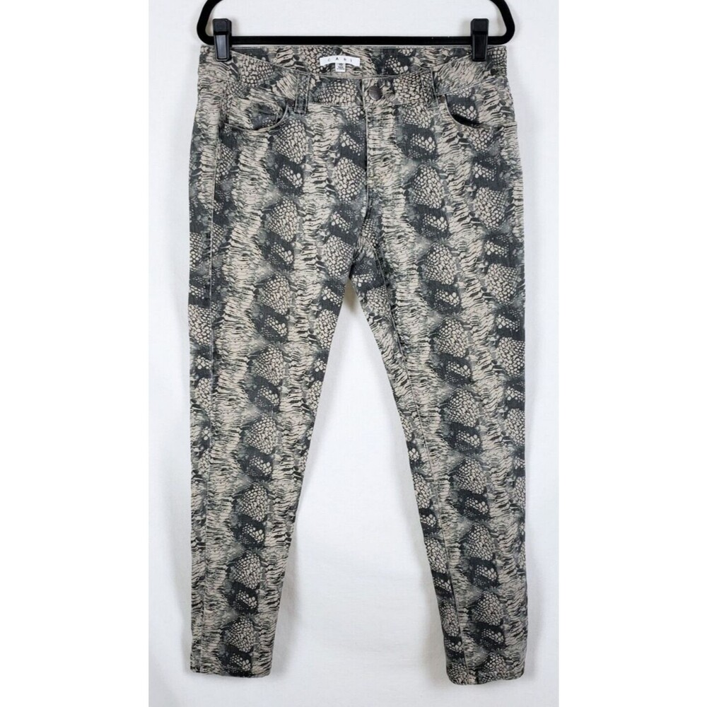 Cabi Snakeskin Jeans Womens 10 Slim Straight Modern Neutral Office Capsule Gray - Picture 1 of 10